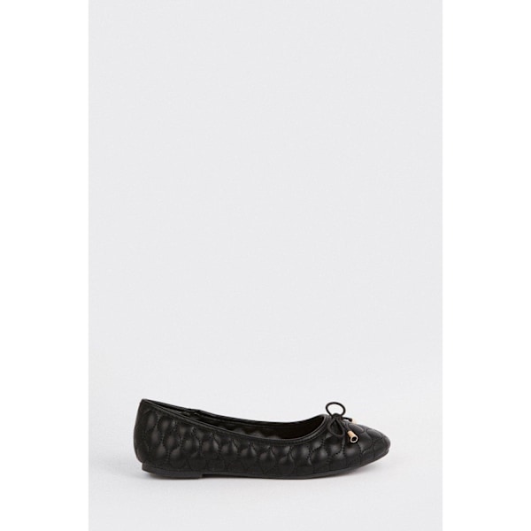 Dorothy Perkins Dam/Damer Priya Quilted Wide Ballerina Flat Black 4 UK