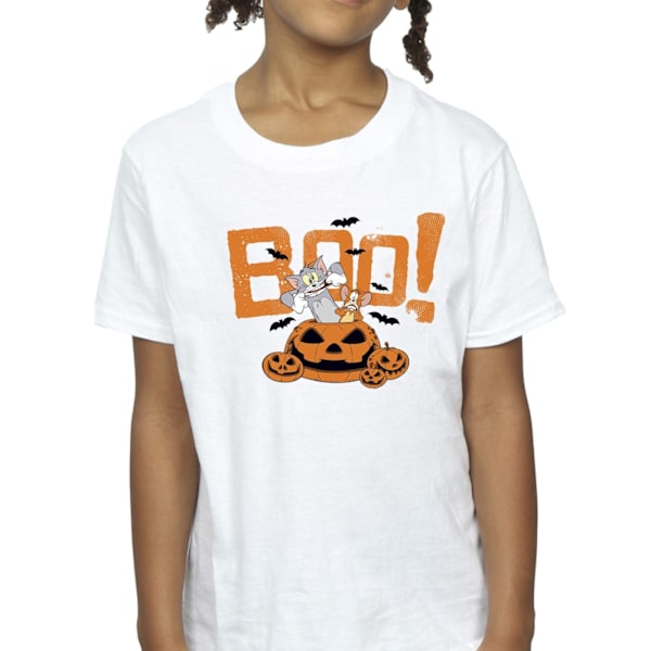 Tom & Jerry Girls Halloween Boo! Bomull T-shirt 12-13 år Vit White 12-13 Years