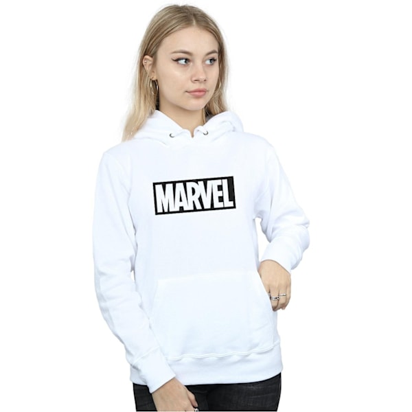 Marvel Dam/Kvinnor Outline Logo Hoodie L Vit White L