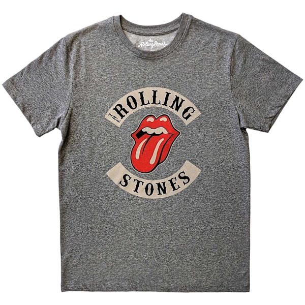 The Rolling Stones Unisex Adult Biker Tongue T-Shirt S Grå Grey S