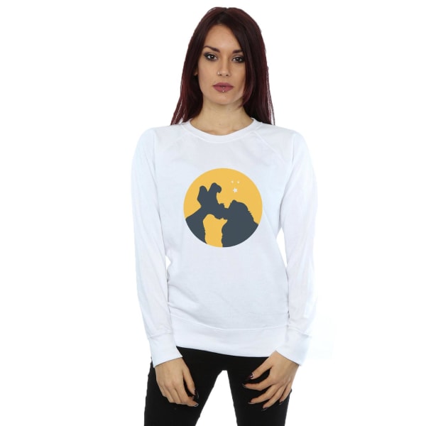 Disney Dam/Kvinnor Lady Och Lufsen Moonlight Kiss Sweatshirt White XL