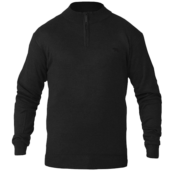 Duke Herr D555 Giuseppe 1 Stickad Kvart Zip Kingsize Tröja Black 4XL