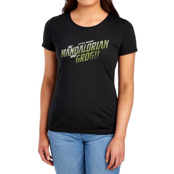 Star Wars Mandalorian Dam/Dam Grogu Wave Ringspun Bomull Black L