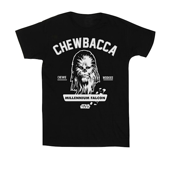 Star Wars Girls Collegiate Chewbacca T-shirt 7-8 år Svart Black 7-8 Years