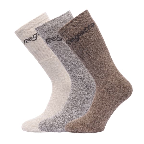 Regatta Great Outdoors Herrstrumpor i Bomullsblandning (3-pack) Grey Marl One Size