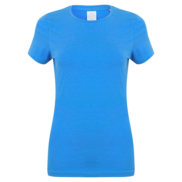 Skinni Fit Dam/Kvinnor Feel Good Stretch Kortärmad T-shirt Heather Blue S