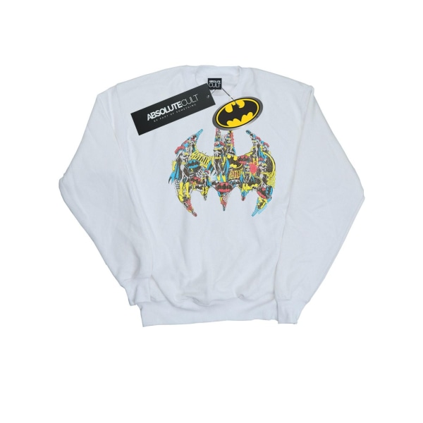 DC Comics Dam/Ladies Batman Batgirl Logo Collage Sweatshirt White L
