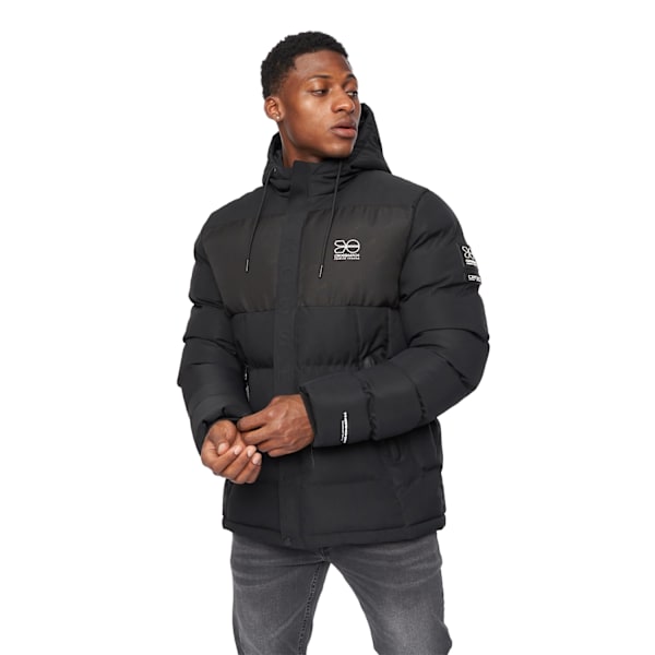 Crosshatch Herr Tenthley Präglad Vadderad Jacka XL Svart Black XL