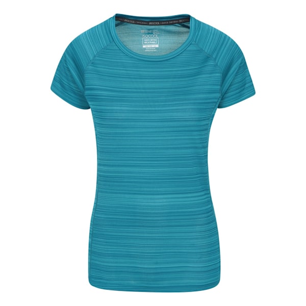 Mountain Warehouse Dam/Dam Endurance Randig T-shirt 6 UK Teal 6 UK