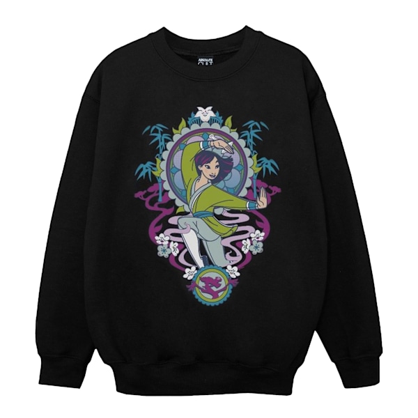 Disney Flickor Mulan Prydnads Sweatshirt 7-8 År Svart Black 7-8 Years
