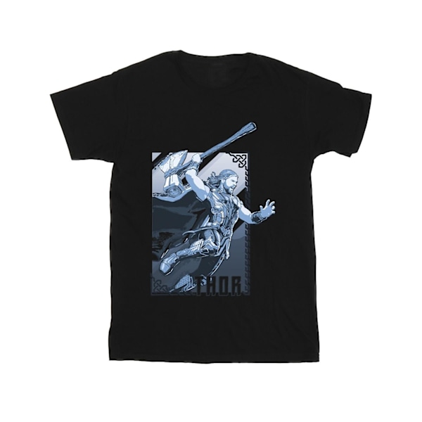 Marvel Girls Thor Love And Thunder Attack Bomull T-shirt 5-6 år Black 5-6 Years