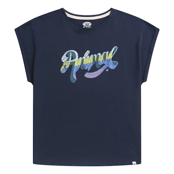 Animal Womens/Ladies Holly Script Organic T-Shirt 16 UK Marinblå Navy 16 UK