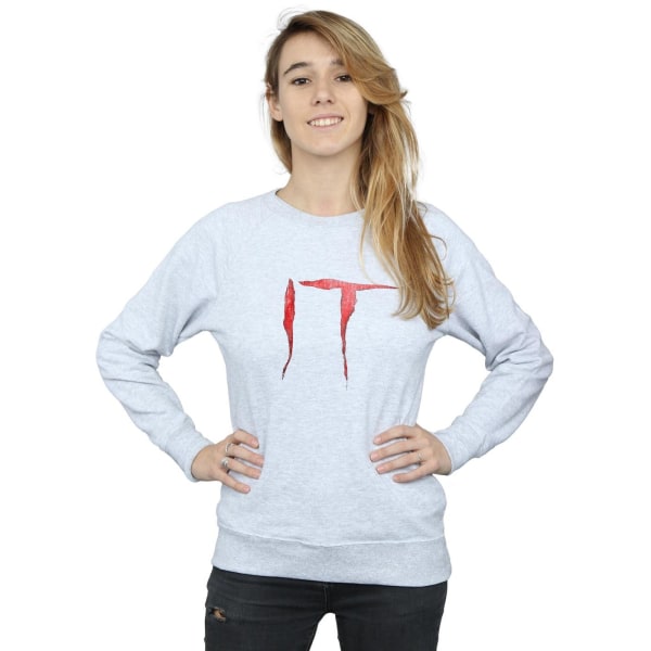 It Dam/Ladies Distressed Logo Sweatshirt L Heather Grey Heather Grey L