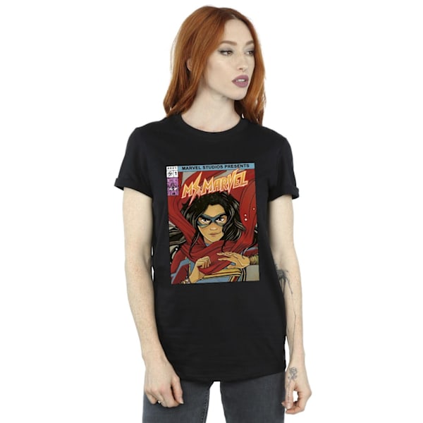 Marvel Womens/Ladies Ms Marvel Comic Poster Bomull Boyfriend T-shirt Black M