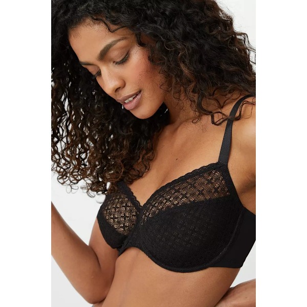 Vacker dam/dam spetsbehå med textur (2-pack) 32F svart/ Black/White 32F