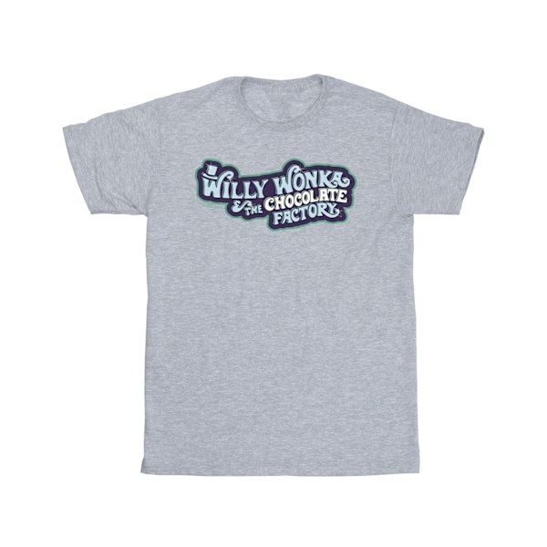 Willy Wonka Boys Chocolate Factory Logo T-Shirt 3-4 år Sport Sports Grey 3-4 Years