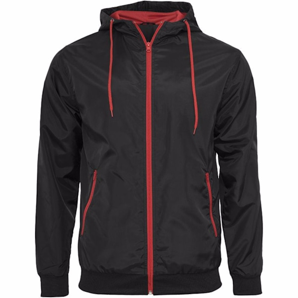 Bygg ditt varumärke Herr Zip Up Wind Runner Jacka 4XL Svart/Röd Black/Red 4XL