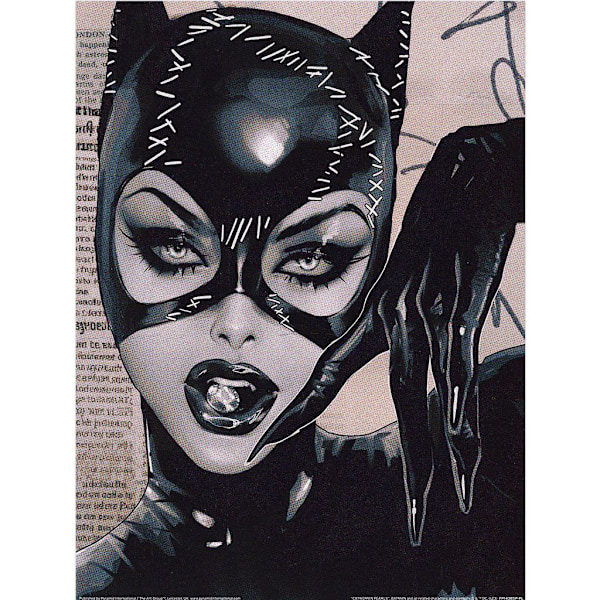 DC Comics Catwoman Pearls Print 40cm x 30cm Svart/Kräm Black/Cream 40cm x 30cm