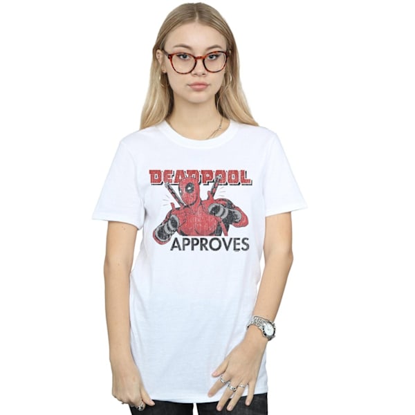 Marvel Womens/Ladies Deadpool Approves Bomull Boyfriend T-Shirt White L