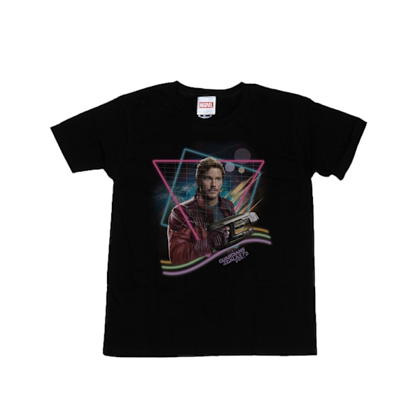Marvel Girls Guardians Of The Galaxy Neon Star Lord Bomull T-Sh Black 5-6 Years