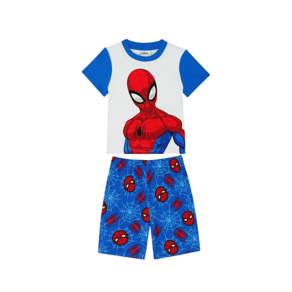 Spider-Man Barn/Barn Borstad Bomull Kortärmad Pyjamas S Red/Blue 5-6 Years