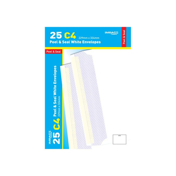 Impact C4 Självförslutande Kuvert En Storlek Vit White One Size