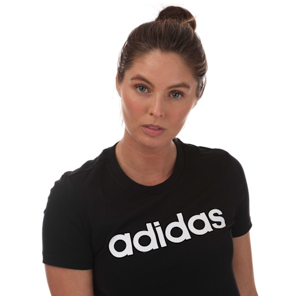 Adidas Dam/Dam Essentials Logo Slim T-Shirt 18 UK - 16 UK Black/White 18 UK - 16 UK