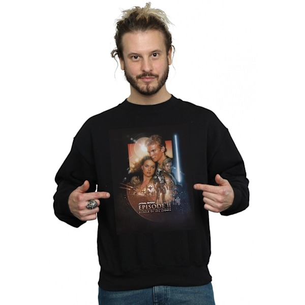 Star Wars Herr Episod II Film Affisch Sweatshirt M Svart Black M