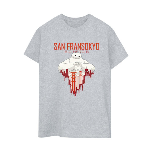 Disney Dam/Kvinnor Big Hero 6 Baymax San Fransokyo Hjärta Bomull Sports Grey L