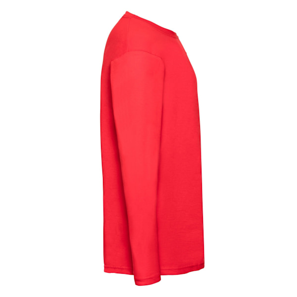 Fruit of the Loom Mens Valueweight långärmad T-shirt M Röd Red M