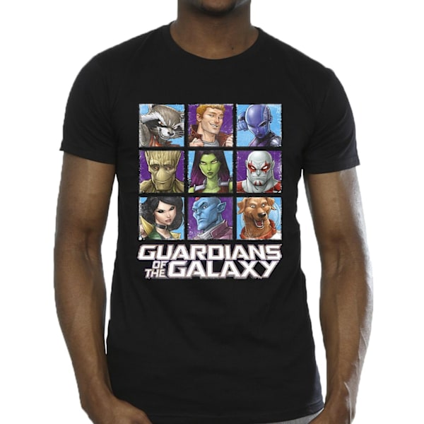 Guardians Of The Galaxy Herr Karaktär Rutor T-shirt 5XL Svart Black 5XL