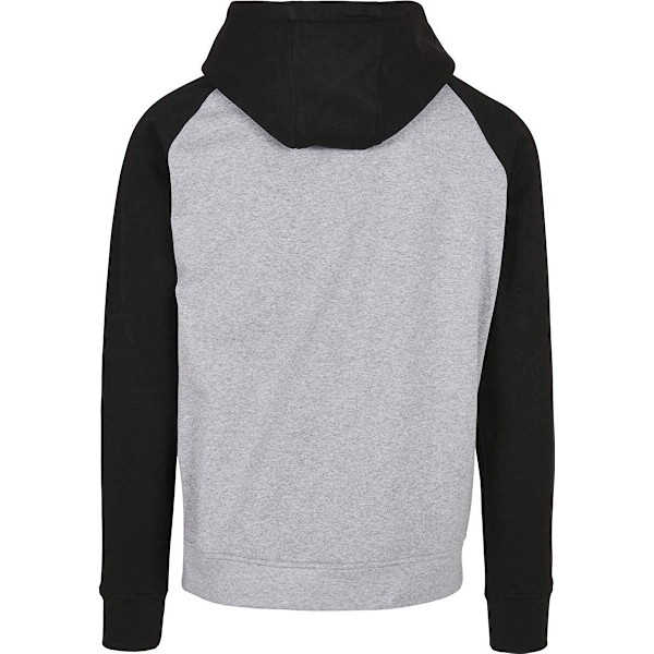 Bygg ditt varumärke Herr Basic Raglan Hoodie XS Heather Grey/Black Heather Grey/Black XS