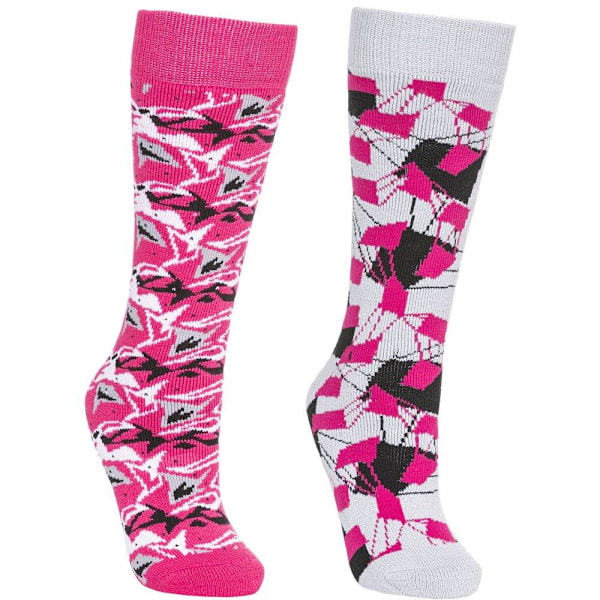 Trespass Barn/Barn Rockies Skistrumpor (2-pack) 12-3 Barn UK Platinum/Pink Lady Platinum/Pink Lady 12-3 Child UK