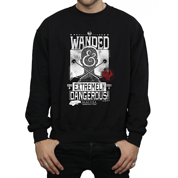 Fantastiska vidunder Mäns Wanded And Extremely Dangerous Sweatshirt Black S