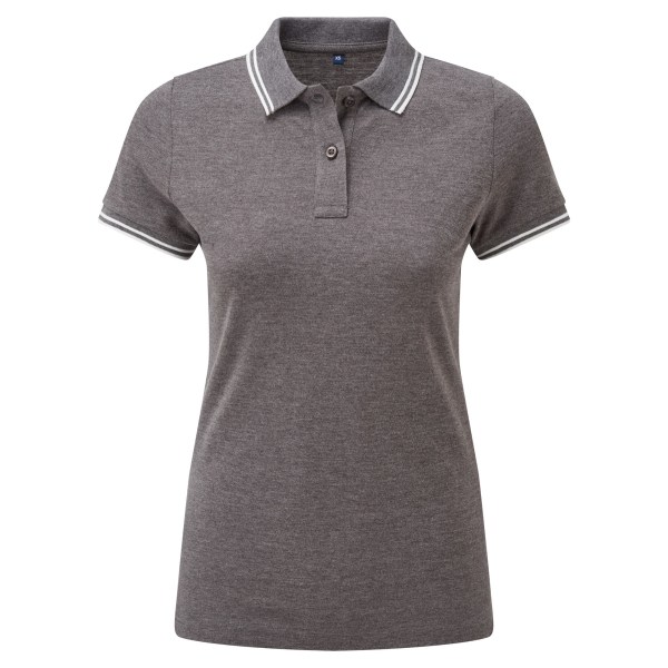 Asquith & Fox Dam/Dam Classic Fit Polo S Charcoal/ Charcoal/White S