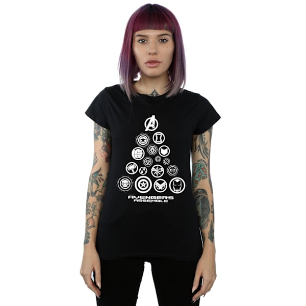 Marvel Womens/Ladies Avengers Endgame Pyramid Icons Bomull T-Sh Black XL