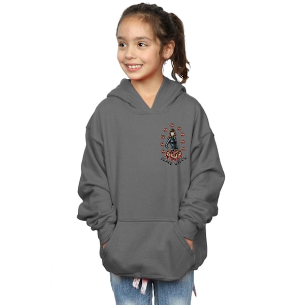 Marvel Girls Black Widow Tattoo Brösttryck Hoodie 5-6 År C Charcoal 5-6 Years