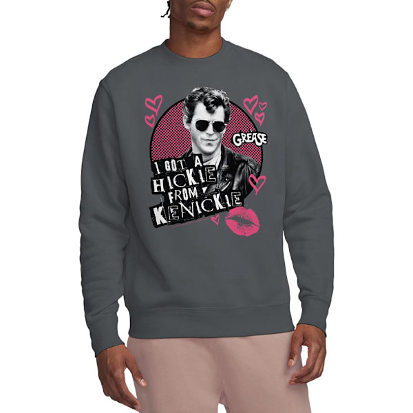 Grease Unisex Vuxen Kenickie Sweatshirt S Kolgrå Charcoal S