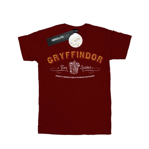 Harry Potter Dam/Kvinnor Gryffindor Team Quidditch Bomull Boyfriend T-shirt Burgundy L