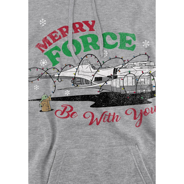 Star Wars: The Mandalorian Herr Merry Force Be With You Grogu H Sport Heather XXL