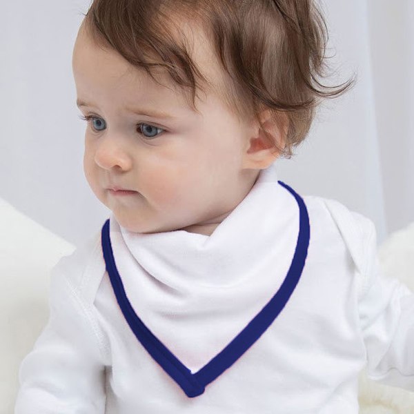 Babybugz Baby Plain Bandana Bib (2-pack) One Size Vit/Nautisk Marinblå White/Nautical Navy One Size