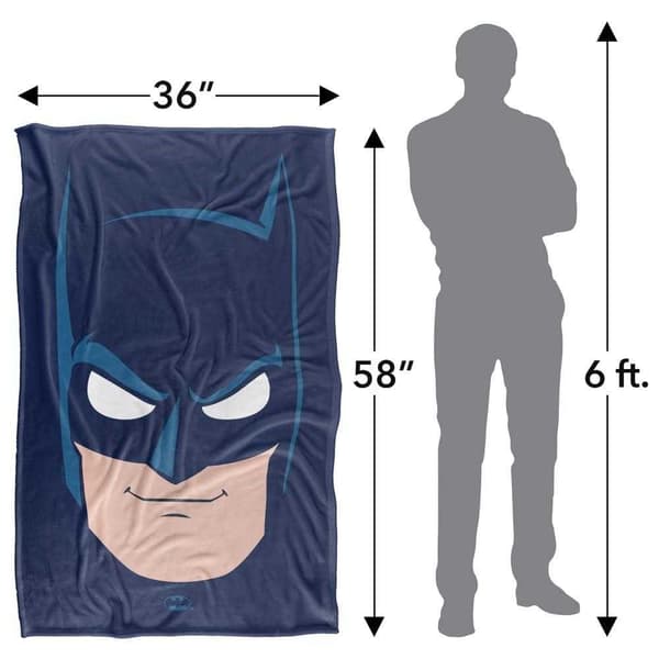 Batman Stor Ansiktsfilt 152cm x 127cm Marinblå Navy 152cm x 127cm