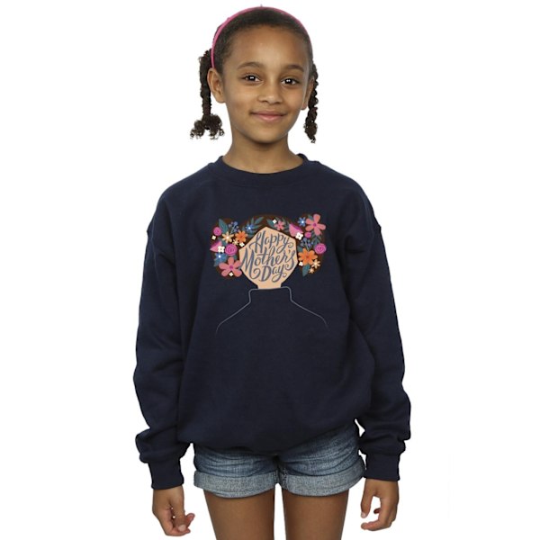 Star Wars Girls Leia Mors Dag Sweatshirt 9-11 År Marinblå Navy Blue 9-11 Years