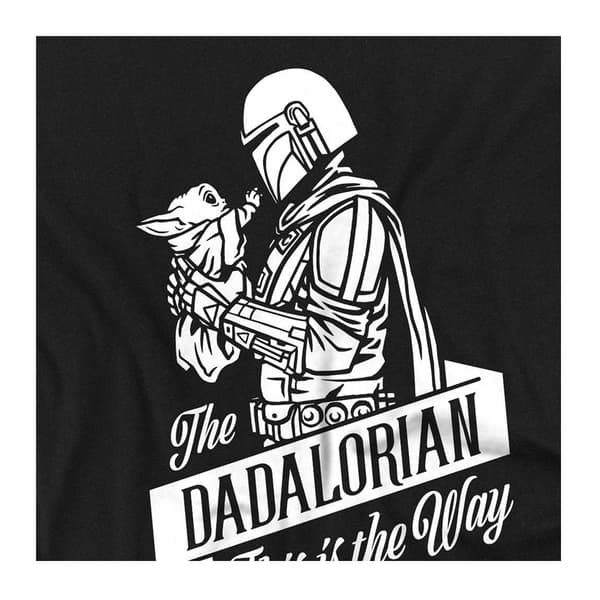 Star Wars Herr Dadalorian Ringspun Bomull Kortärmad Fars Black S