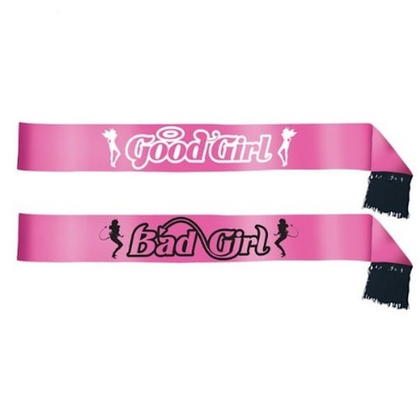 Amscan Good Girl/Bad Girl Dubbelsidig Party Sash En Storlek Rosa Pink One Size