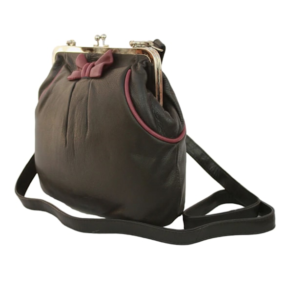 Eastern Counties Leather Amelia Läderhandväska One Size Svart/ Black/Wine One Size