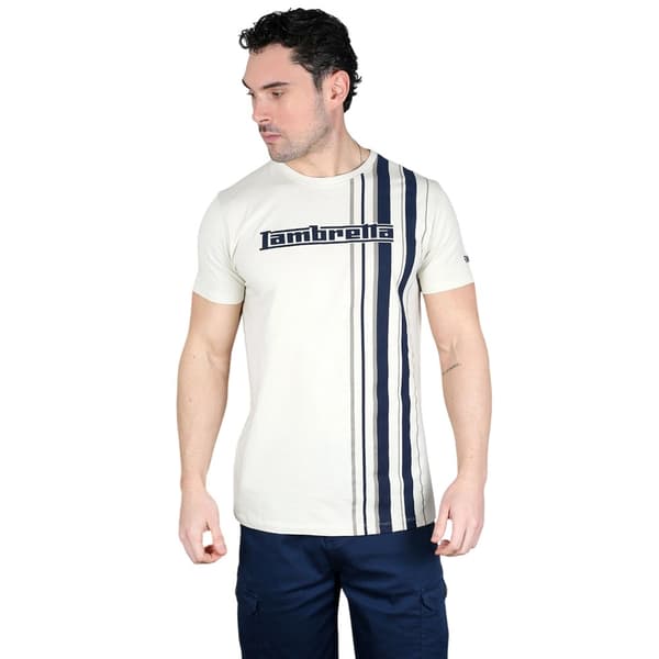 Lambretta Herr Racing Stripe T-shirt M Silver/Marinblå Silver/Navy M