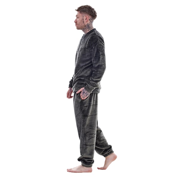 Keanu Fleece Lång Pyjamas Set Herr M Grå Grey M