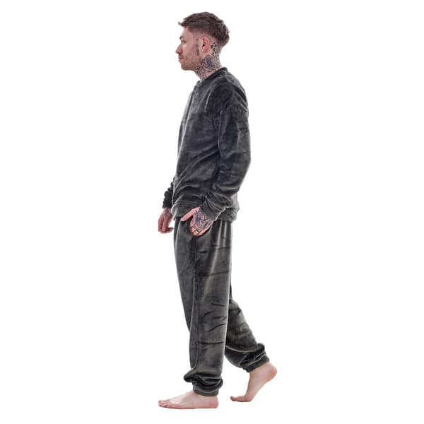 Keanu Fleece Pyjamas Set Herr L Grå Grey XL