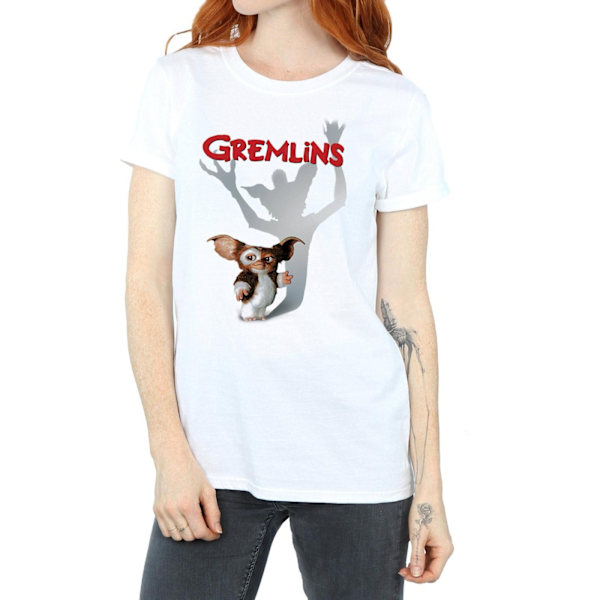 Gremlins Dam/Kvinnor Gizmo Skugga Bomull Pojkvän T-Shirt XX White XXL